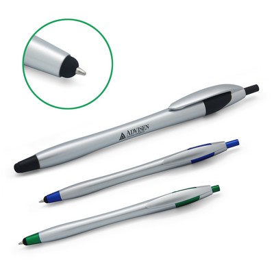 Plunge-Action Stylus Ballpoint Pen
