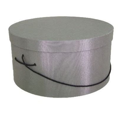 Steel Gray Hat Box (14 3/4"x7 1/2")