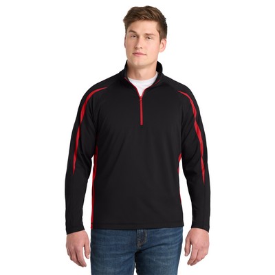 Sport-Tek® Sport-Wick® Stretch 1/2 - Zip Colorblock Pullover Shirt