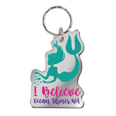 Custom Shap Acrylic Key Ring- Metallic up to 6 sq inches