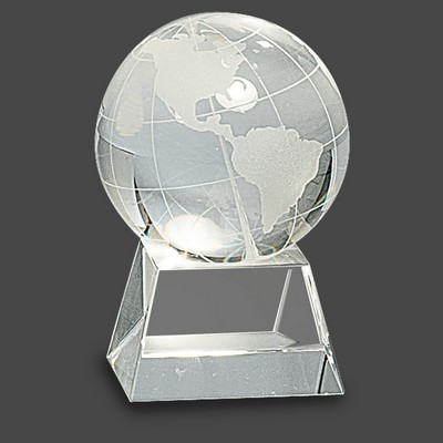 Crystal Globe Award Series on Pedestal Base, Small (2-1/4"x 3-1/2"H)