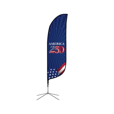 2.5' x 15.42' Feather Flag Single Sided Package w/Cross Base