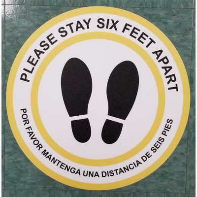 Please Stay Six Feet Apart Stock Carpet Decal Large