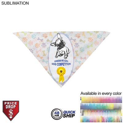 48 Hr Quick Ship -Large Dog Bandana, Stitched Edges, Sublimated Edge to Edge (32"x22"x22")