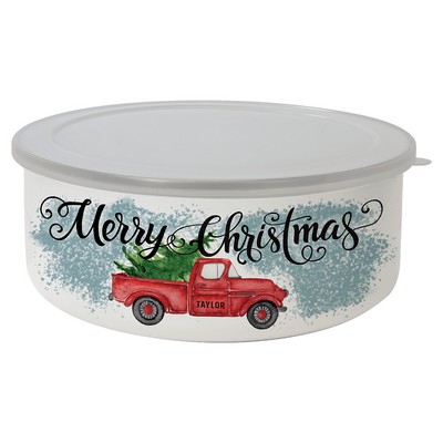 Enamel Bowl with Lid