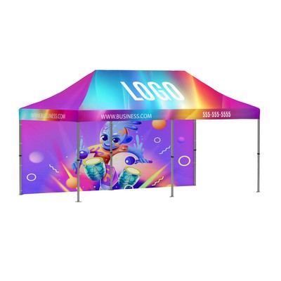 Recycled Pop up tent - 20' printed recycled wall
