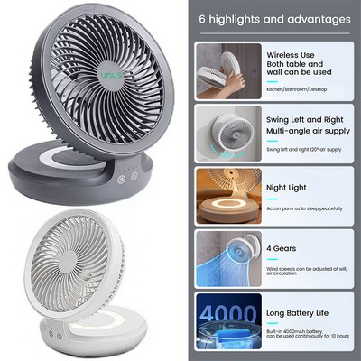 USB Charge LED Folding High Speed Fan