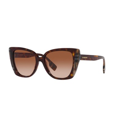 Burberry® Meryl Dark Havana Check Brown Sunglasses