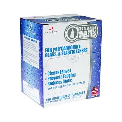 Radians® Lens Cleaning Towelettes (100 Count - in Box)