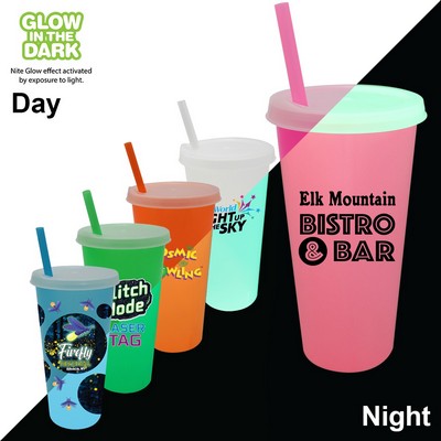Nite Glow 26 oz. Tumbler with Lid & Straw, Full Color Digital
