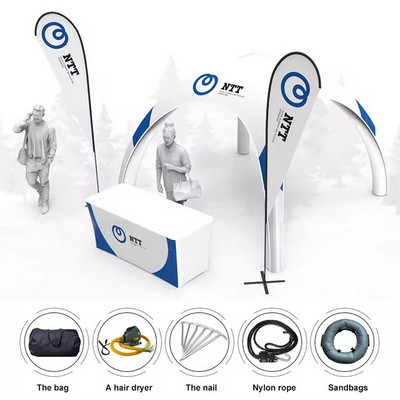 10ftx10' Custom Inflatable Air Dome Tent W/ 2x Full Wall and Awning