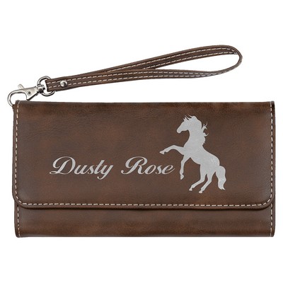 Leatherette Wallet with Strap