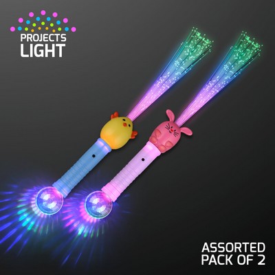 Light Up Easter Wands, Assorted Bunny and Chick - BLANK