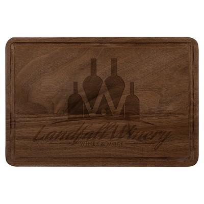 Walnut Cutting Board with Drip Ring, 9" x 6"