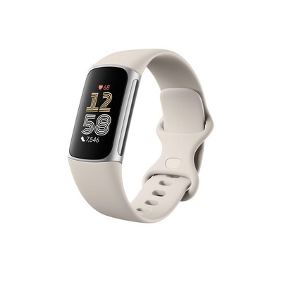 Fitbit Charge 6 Fitness Tracker Porcelain/Silver Aluminum