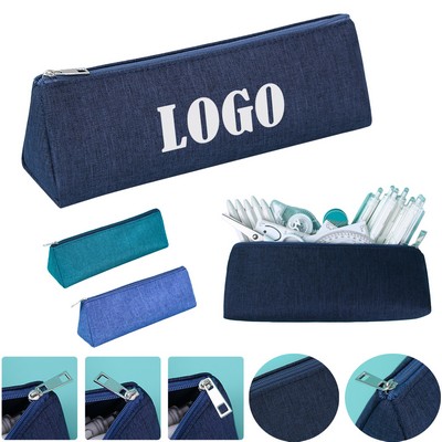 Triangle-Shaped Canvas Pencil Pouch