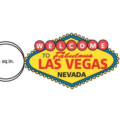 Welcome to Vegas Sign Key Chain w/Clear Mirrored Back (3 Square Inch)
