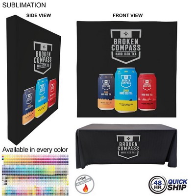 48Hr Quick - Trade Show Booth Package Ultra, 7.5' Straight Wall w/Wrap End Caps & 6' Tablecloth