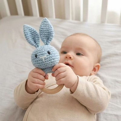 Baby Knitting Wooden Rattle Toy