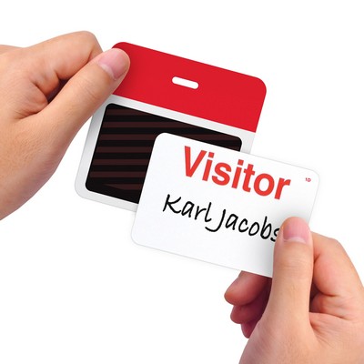 TEMPbadge 2-Part Expiring Badge FRONT PART, Hand-Writable, Visitor, 7-Day