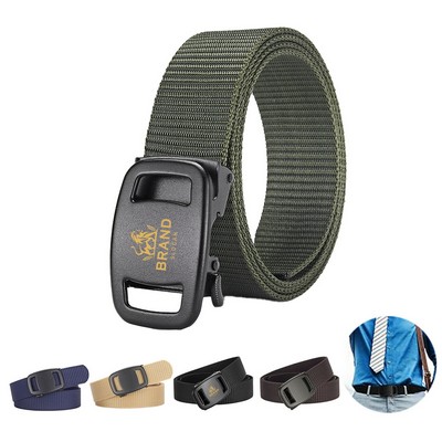 Metal Buckle Armed Belt Adjustable Weave Waist Band