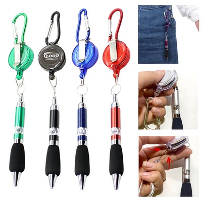 Keychain Retractable Badge Reel Ballpoint Pen