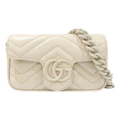 Gucci Marmont Leather Mini Monochrome White Belt Bag 80