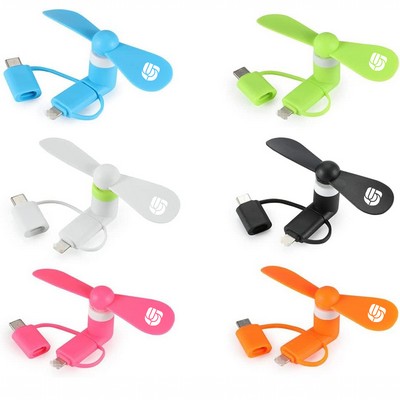 3-in-1 Portable USB Mini Fan