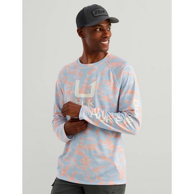Huk® Men's UPF 50+ Vented Print T-shirt with Custom Logo
