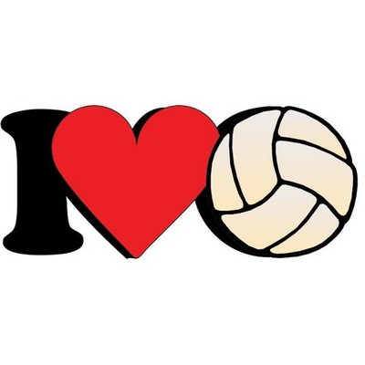 I Love Volleyball Acrylic Coaster w/Felt Back