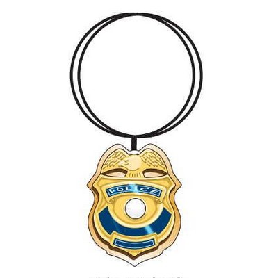 Police Badge Executive Key Chain w/Mirrored Back (3 Square Inch)