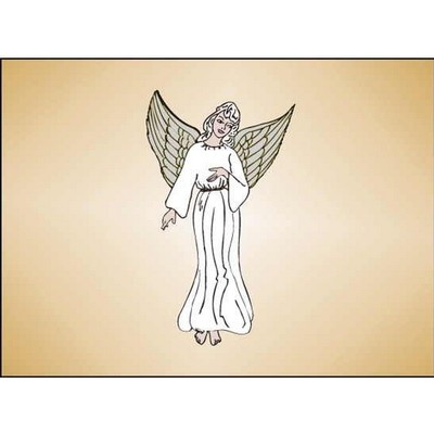 Angel Rectangle Badge w/ Bar Pin (2"x3")