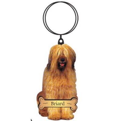 Briard Dog Keychain w/Mirrored Back (2 Square Inch)