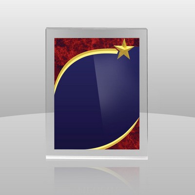 Maroon Red Wall Plaque w/3-D Carved Stars (9"x11"x1")
