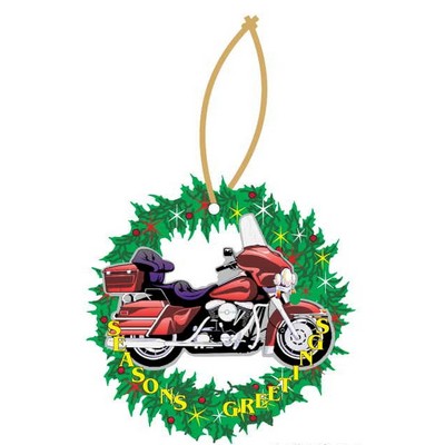 American Motorcycle Executive Wreath Ornament w/ Mirrored Back (2")