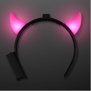 Pink Devil Horns with LEDs - BLANK