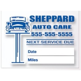 Service Reminder Sticker - Static Cling (1 1/2" x 2")