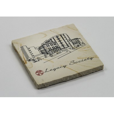 Square Limestone Edge Coaster