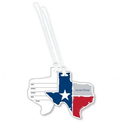 Extra Thick Plastic Custom Tag .080 white styrene 12.1 to 16 sq/in, Full Color with 9" Loop
