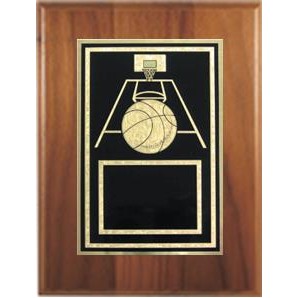 Cherry Plaque 6" x 8" - With a Basketball 4" x 6" Activity Plate