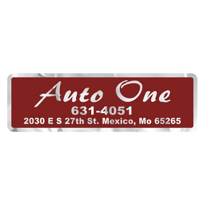 Car-Cal Dealer Decal | Rectangle | 1 3/4" x 5 3/4" | Clear Polyester