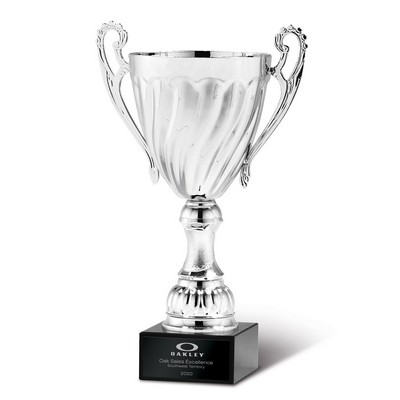 Medium Silver Metal Fluted Cup