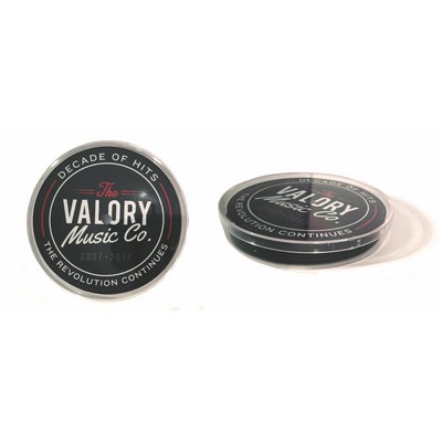 1-Sided Record Label Coasters - Sets of 6 - Clear Hard Case