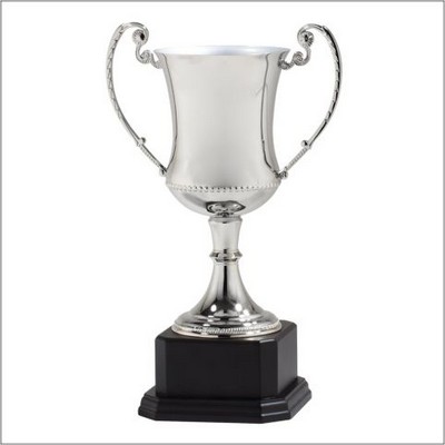 Nickel Plated Cup Trophy 13"H