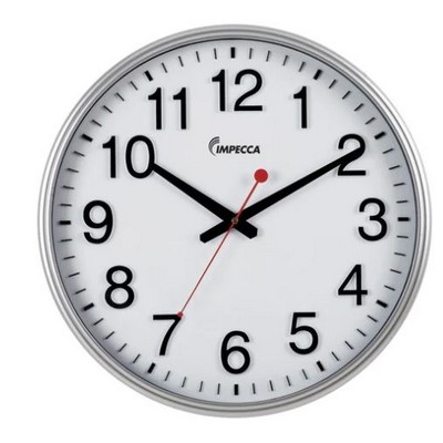 Impecca 18" Railway Style Wall Clock Silver