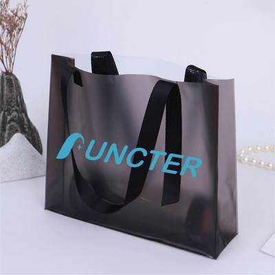 9.85 X8.27" Clear & Frosted PVC Tote Bag for Shopping