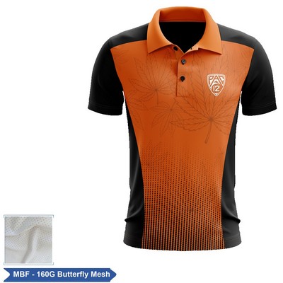 Sublimation Butterfly Mesh Short Slv Polo - M/W/K