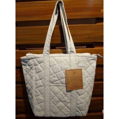 Grey Quilted Shopper Bag