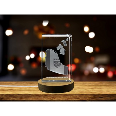 Northwest Territories 3D Engraved Crystal Award w/LED Base Light