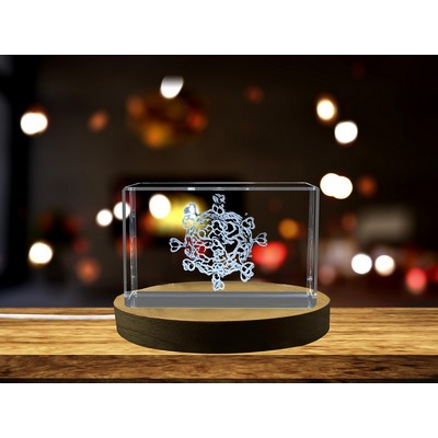 Smallpox Germ 3D Engraved Crystal Pathogen Trophy Award w/LED Base